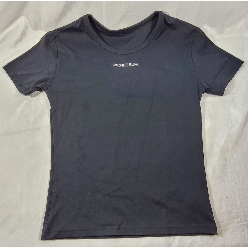 Pchee Bum Women's Short Sleeve Nylon Blend Performance T-Shirt - Black - Large